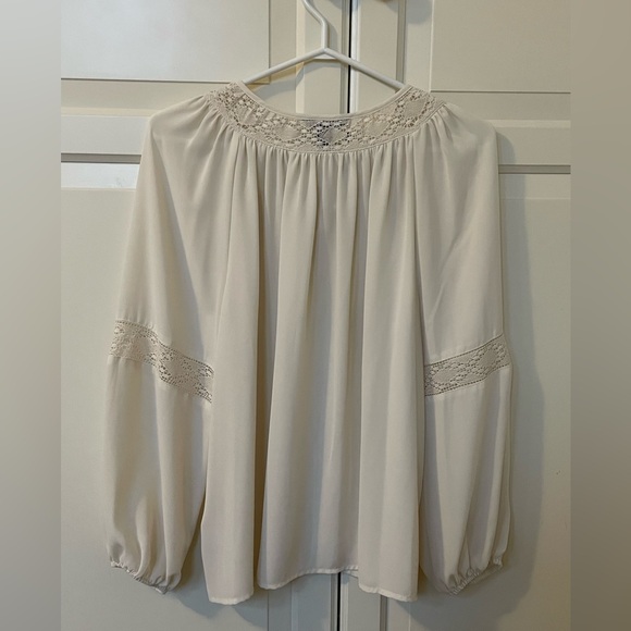 Chaps Petite Blouse with Lace - Picture 3 of 5